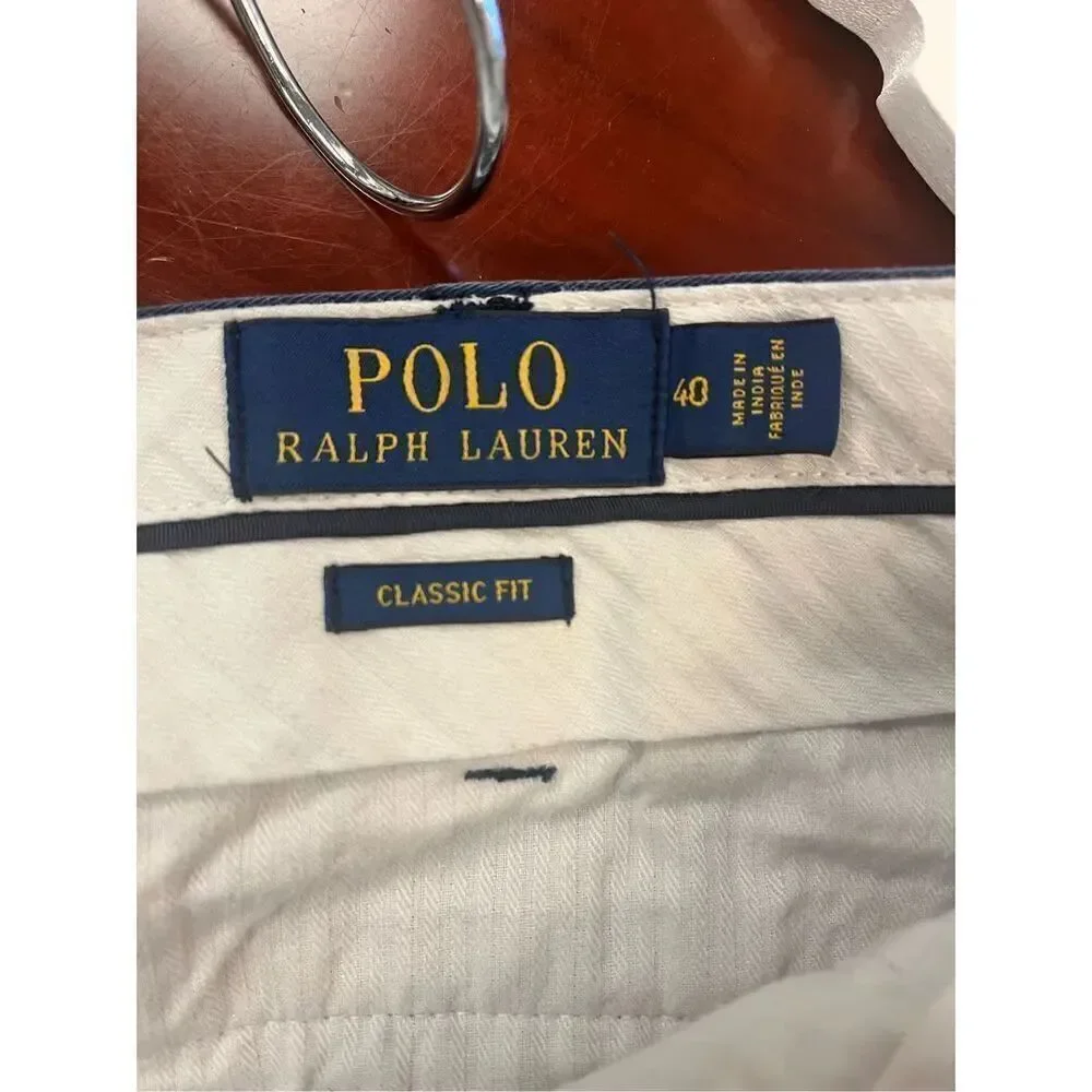 Polo Ralph Lauren Navy Classic Fit Chino Bermuda Shorts sz 40